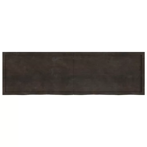 Sötétbarna kezelt tömör tölgyfa fali polc 200 x 60 x (2-6) cm