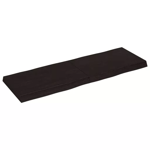Sötétbarna kezelt tömör asztallap 120x40x(2-6) cm