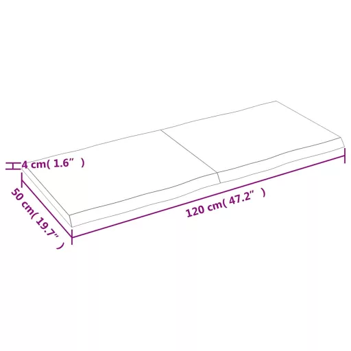 Sötétbarna kezelt tömör asztallap 120x50x(2-4) cm