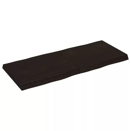 Sötétbarna kezelt tömör asztallap 120x50x(2-6) cm