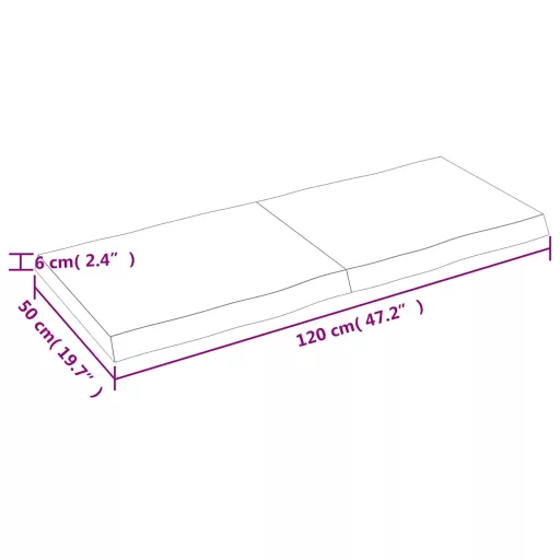 Sötétbarna kezelt tömör asztallap 120x50x(2-6) cm