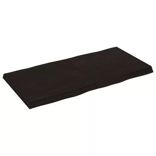Sötétbarna kezelt tömör asztallap 120x60x(2-6) cm