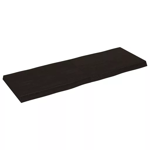 Sötétbarna kezelt tömör asztallap 140x50x(2-6) cm