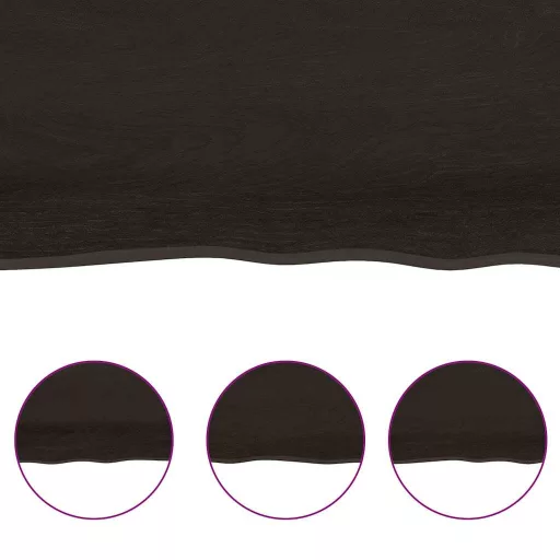 Sötétbarna kezelt tömör asztallap 160x40x(2-6) cm