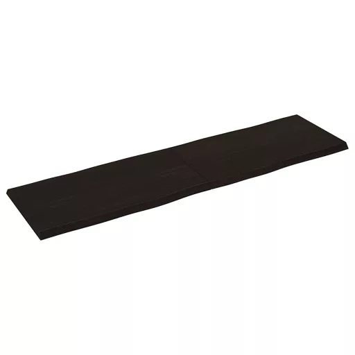 Sötétbarna kezelt tömör asztallap 180x50x(2-4) cm