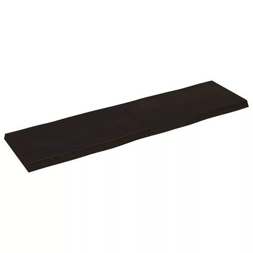 Sötétbarna kezelt tömör asztallap 180x50x(2-6) cm