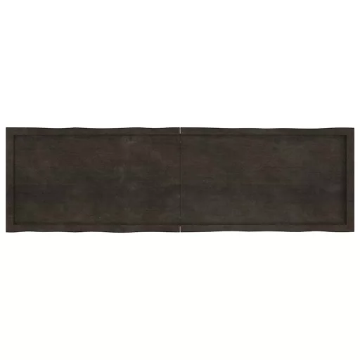 Sötétbarna kezelt tömör asztallap 180x50x(2-6) cm