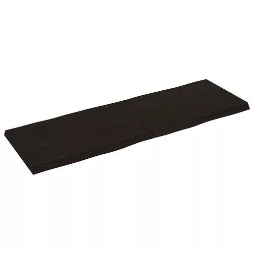 Sötétbarna kezelt tömör asztallap 180x60x(2-6) cm