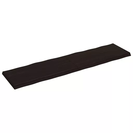 Sötétbarna kezelt tömör asztallap 200x50x(2-6) cm