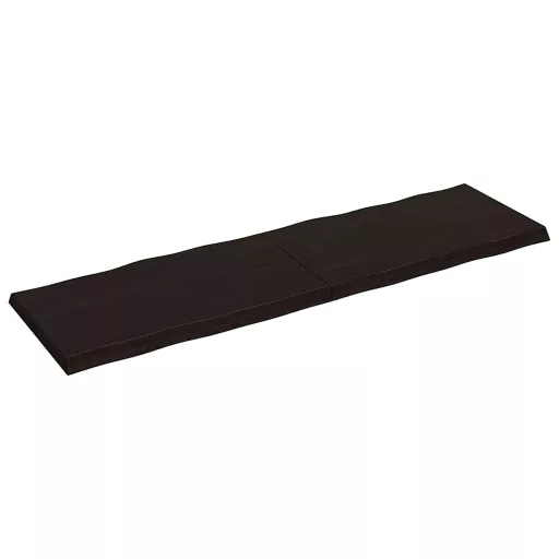 Sötétbarna kezelt tömör asztallap 200x60x(2-6) cm