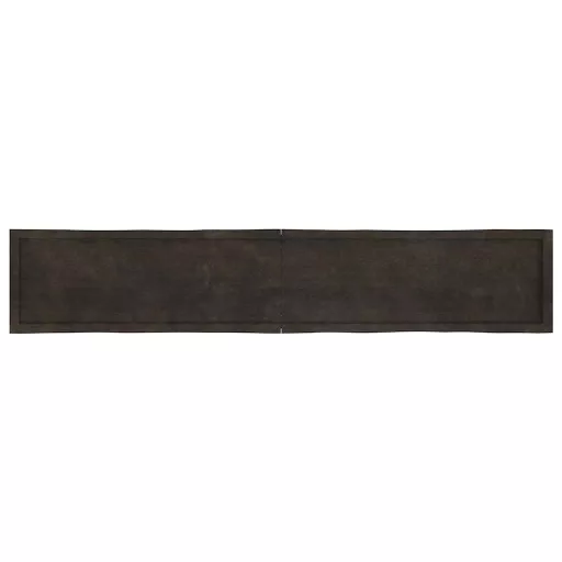 Sötétbarna kezelt tömör asztallap 220x40x(2-6) cm