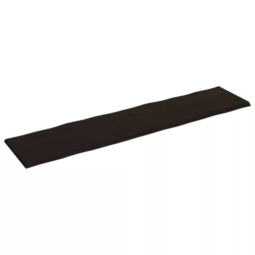 Sötétbarna kezelt tömör asztallap 220x50x(2-4) cm