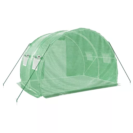 Zöld acélvázas melegház 6 m² 3 x 2 x 2 m