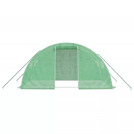 Zöld acélvázas melegház 8 m² 4 x 2 x 2 m