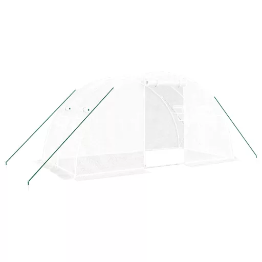 Fehér acélvázas melegház 8 m² 4 x 2 x 2 m