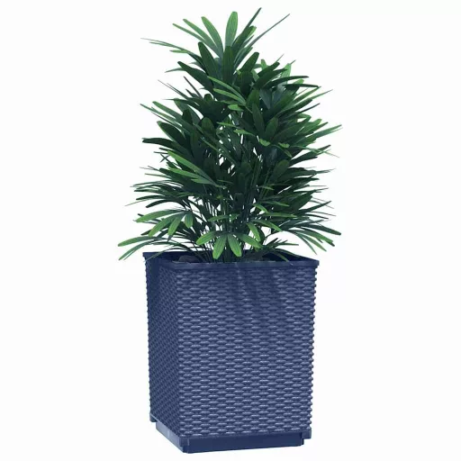 4 db kékszürke polipropilén növénytartó 30 x 30 x 37 cm