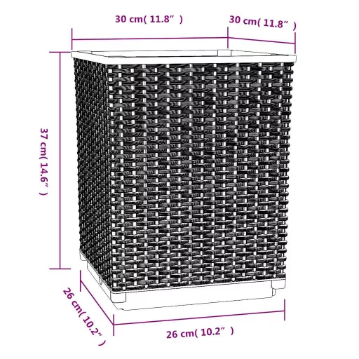 4 db kékszürke polipropilén növénytartó 30 x 30 x 37 cm