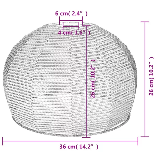 Vas és papír mennyezeti lámpaernyő Ø36 x 26 cm