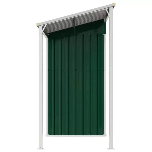 Zöld kerti fészer meghosszabbított tetővel 277x107x181 cm