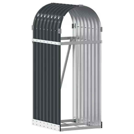 Antracit színű horganyzott acél fatörzstartó 40 x 45 x 100 cm