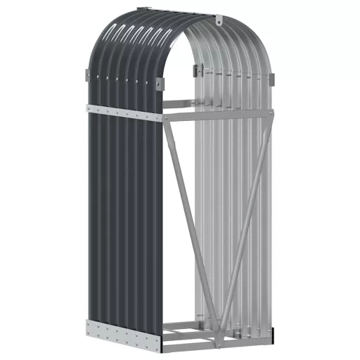 Antracit színű horganyzott acél fatörzstartó 40 x 45 x 100 cm