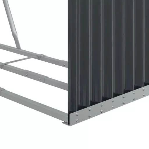 Antracit színű horganyzott acél fatörzstartó 120 x 45 x 140 cm
