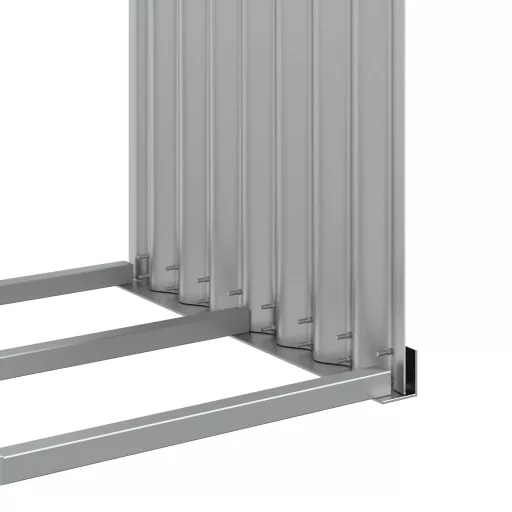 Antracit színű horganyzott acél fatörzstartó 120 x 45 x 140 cm