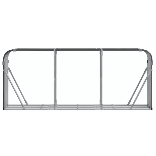Antracit színű horganyzott acél fatörzstartó 234 x 45 x 100 cm