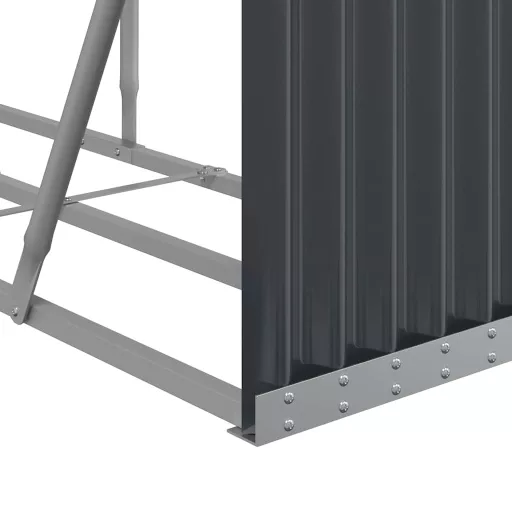Antracit színű horganyzott acél fatörzstartó 234 x 45 x 100 cm