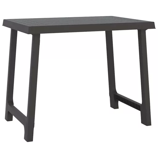 Antracitszürke fa hatású PP kempingasztal 79x56x64 cm