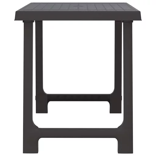 Antracitszürke fa hatású PP kempingasztal 79x56x64 cm