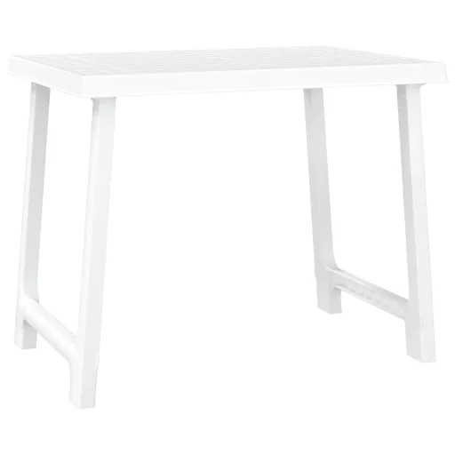 Fehér fa hatású PP kempingasztal 79x56x64 cm