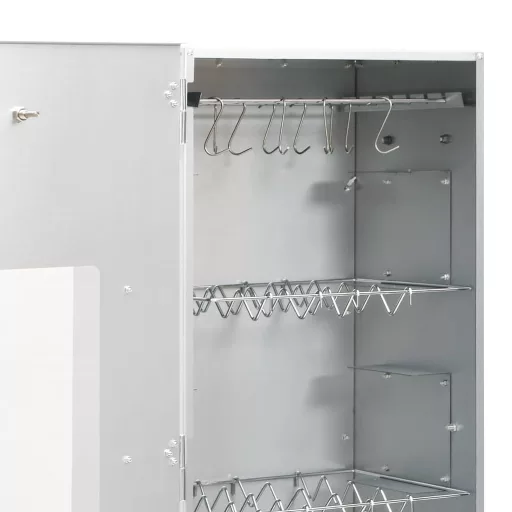 Horganyzott acél BBQ füstölőkemence faaprítékkal 44,5x29x110 cm