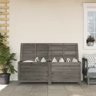   Antracit tömör fenyőfa kerti tárolóláda 150 x 50 x 56,5 cm