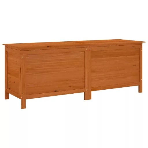 Barna tömör fenyőfa kerti tárolóláda 150 x 50 x 56,5 cm