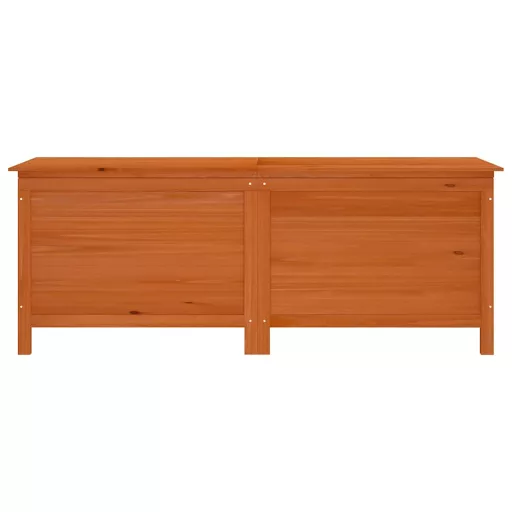 Barna tömör fenyőfa kerti tárolóláda 150 x 50 x 56,5 cm