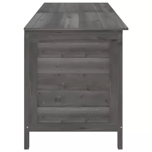 Antracit tömör fenyőfa kerti tárolóláda 198,5 x 50 x 56,5 cm