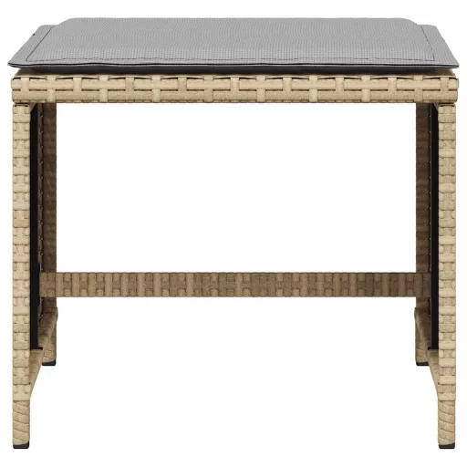 4 db vegyes bézs polyrattan kerti szék párnával 41 x 41 x 36 cm
