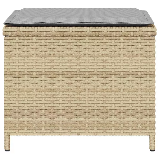 4 db vegyes bézs polyrattan kerti szék párnával 41 x 41 x 36 cm