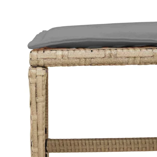 4 db vegyes bézs polyrattan kerti szék párnával 41 x 41 x 36 cm