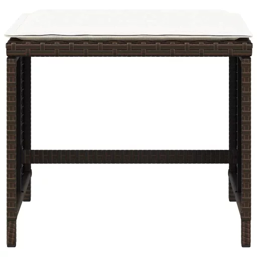 4 db barna polyrattan kerti szék párnával 41 x 41 x 36 cm