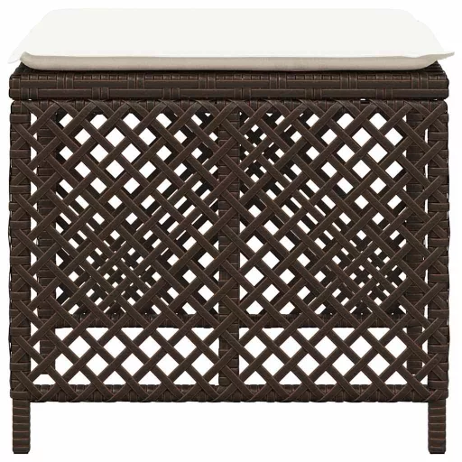 4 db barna polyrattan kerti szék párnával 41 x 41 x 36 cm