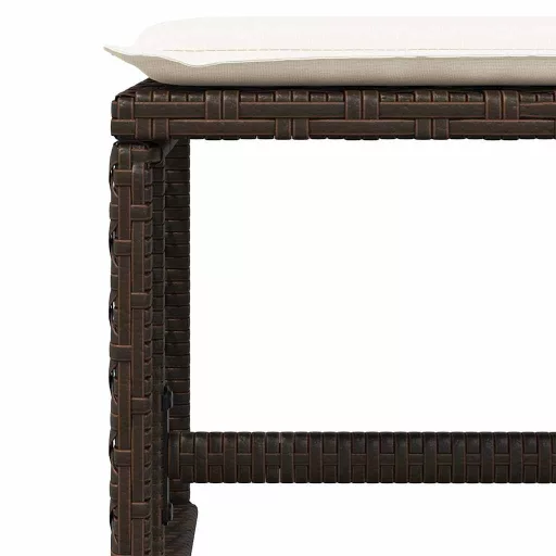 4 db barna polyrattan kerti szék párnával 41 x 41 x 36 cm