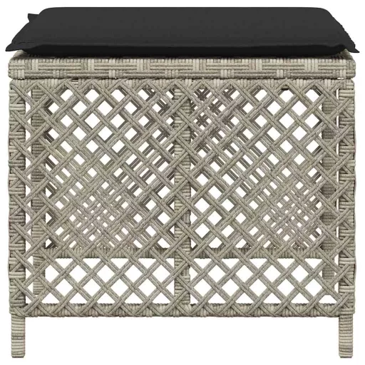 4db világosszürke polyrattan kerti szék párnával 41 x 41 x 36cm
