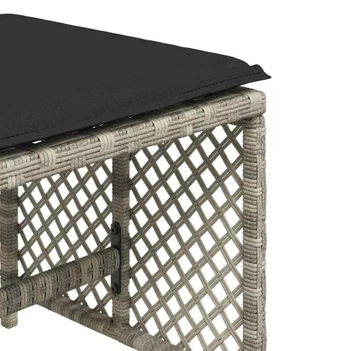 4db világosszürke polyrattan kerti szék párnával 41 x 41 x 36cm