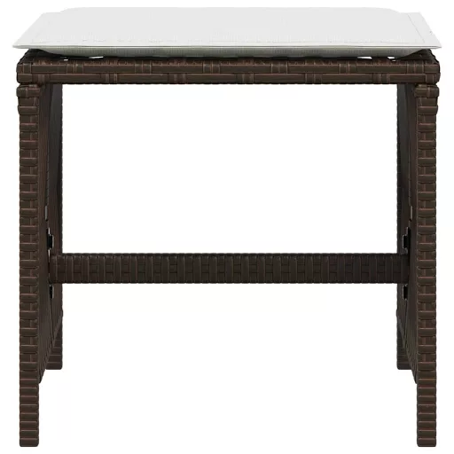 4 db barna polyrattan kerti szék párnával 41 x 41 x 36 cm