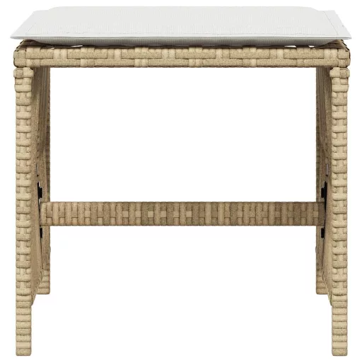 4 db bézs polyrattan kerti szék párnával 41 x 41 x 36 cm