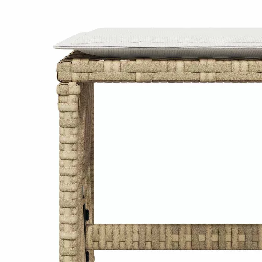 4 db bézs polyrattan kerti szék párnával 41 x 41 x 36 cm