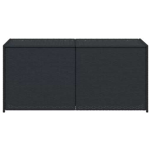 Fekete polyrattan kerti tárolóláda 283 L