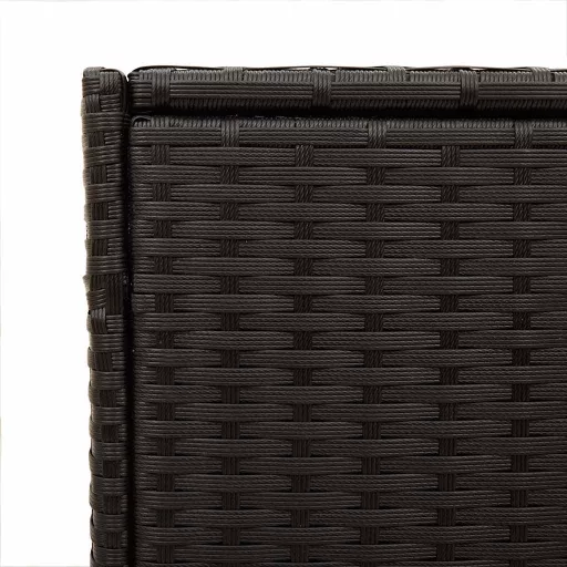 Fekete polyrattan kerti tárolóláda 283 L